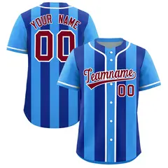 Powder Blue Royal Thick Stripe Authentic Baseball Jersey