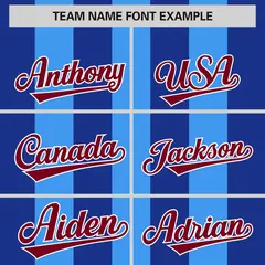 Powder Blue Royal Thick Stripe Authentic Baseball Jersey 3