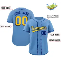 Powder Blue Royal Thorns Ribbed Baseball Jersey 2