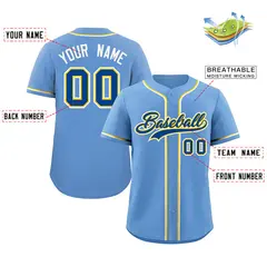 Powder Blue Royal White Classic Authentic Baseball Jersey 2