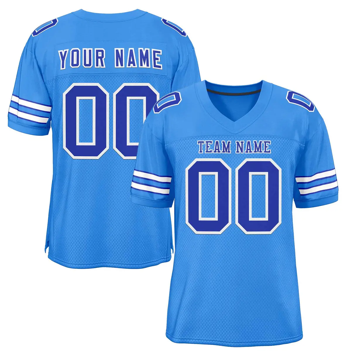 Powder Blue Royal-White Classic Style Football Jersey