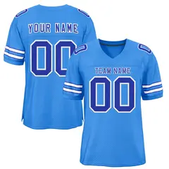 Powder Blue Royal-White Classic Style Football Jersey