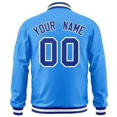 Powder Blue Royal-White Varsity Full-Zip Letterman Jacket 4