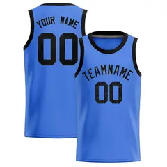 Powder Blue Sequined Trim Athletic Basketball Jersey 1