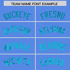 Powder Blue Sequined Trim Athletic Basketball Jersey 3