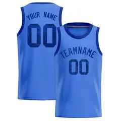 Powder Blue Sequined Trim Athletic Basketball Jersey 1