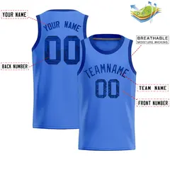 Powder Blue Sequined Trim Athletic Basketball Jersey 2