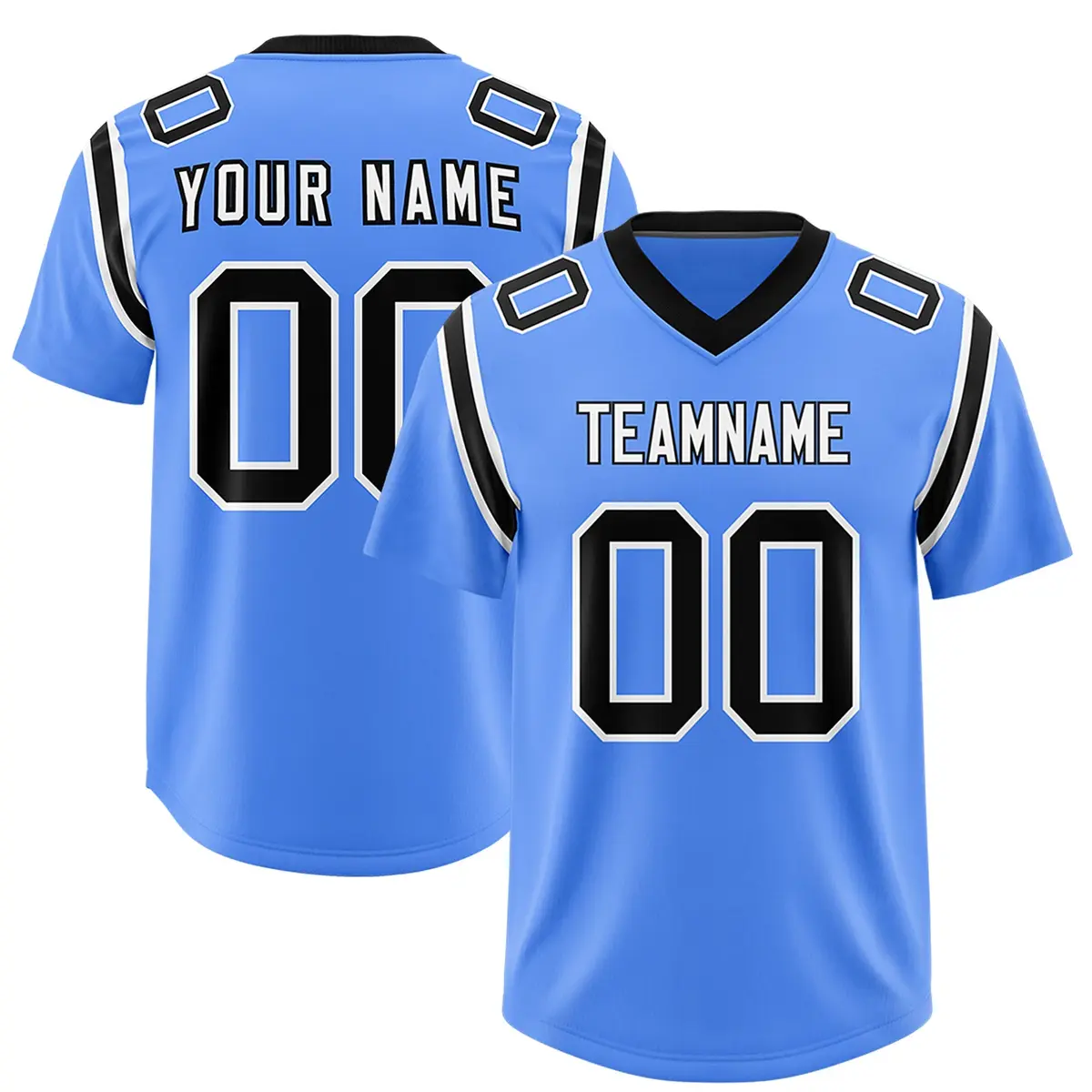 Powder Blue Shoulder Cut Two-Tone Authentic Football Jersey