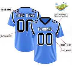 Powder Blue Shoulder Cut Two-Tone Authentic Football Jersey 2