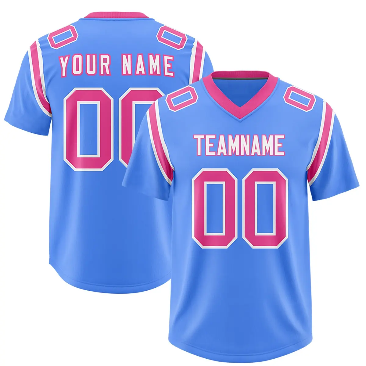 Powder Blue Shoulder Cut Two-Tone Authentic Football Jersey
