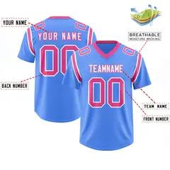 Powder Blue Shoulder Cut Two-Tone Authentic Football Jersey 2