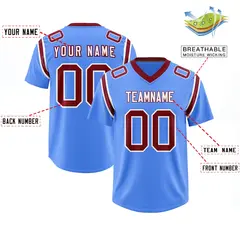Powder Blue Shoulder Cut Two-Tone Authentic Football Jersey 2