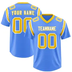 Powder Blue Shoulder Cut Two-Tone Authentic Football Jersey 1