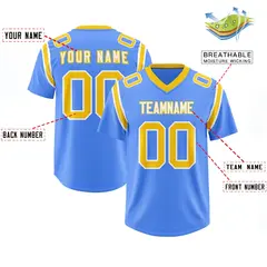 Powder Blue Shoulder Cut Two-Tone Authentic Football Jersey 2