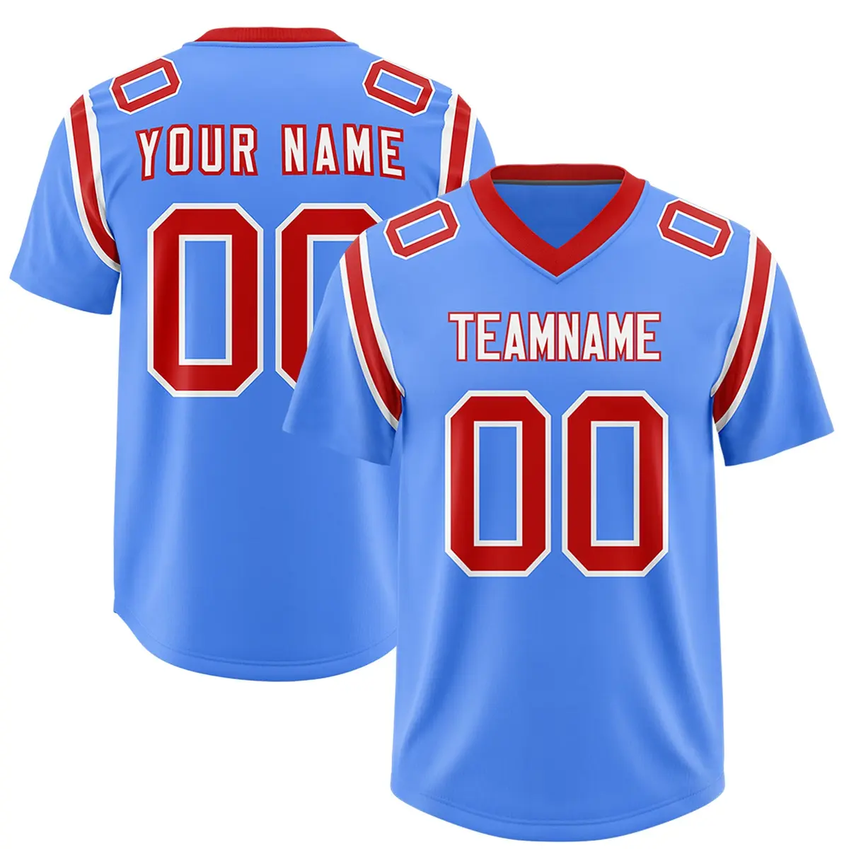 Powder Blue Shoulder Cut Two-Tone Authentic Football Jersey