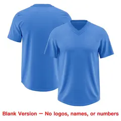 Powder Blue Sky Blue Sequin Lettering Football Jersey 7