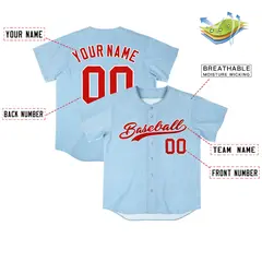 Powder Blue Vintage Denim Baseball Jersey 4