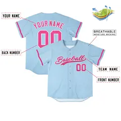 Powder Blue Vintage Denim Baseball Jersey 4