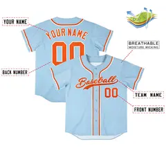 Powder Blue Vintage Denim Baseball Jersey 4