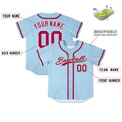 Powder Blue Vintage Denim Baseball Jersey 4