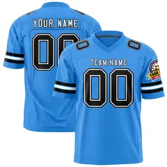 Powder Blue White-Black Classic Authentic Football Jersey