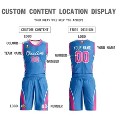 Powder Blue White Classic Mesh Basketball Jersey 3