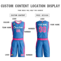 Powder Blue White Classic Mesh Basketball Jersey 3