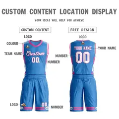 Powder Blue White Classic Mesh Basketball Jersey 3