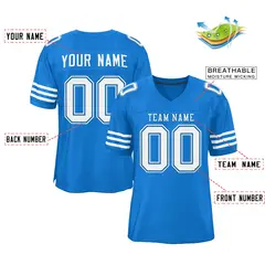 Powder Blue White Classic Mesh Football Jersey 2