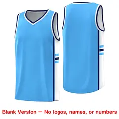Powder Blue White Color Block Basketball Jersey 6