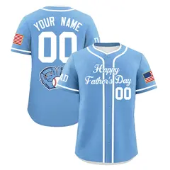 Powder Blue White Father's Day Classic Baseball Jersey 1