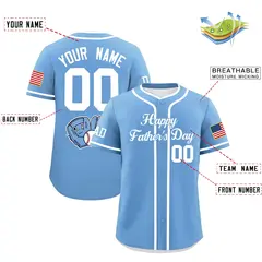 Powder Blue White Father's Day Classic Baseball Jersey 2
