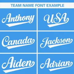 Powder Blue White Full Button Classic Baseball Jersey 3