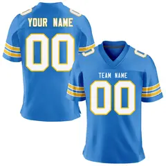 Powder Blue White-Gold Classic Mesh Football Jersey 1