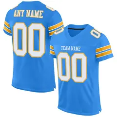 Powder Blue White-Gold Classic Mesh Football Jersey 1