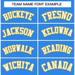Powder Blue White-Gold Classic Style Hockey Jersey 3