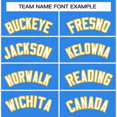 Powder Blue White-Gold Classic Style Hockey Jersey 3