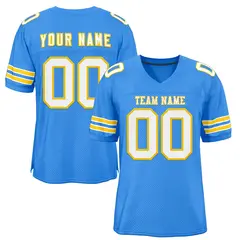 Powder Blue White-Gold Football Jersey 1
