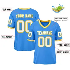 Powder Blue White-Gold Football Jersey 2