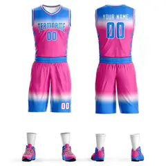 Powder Blue White Gradient Basketball Jersey