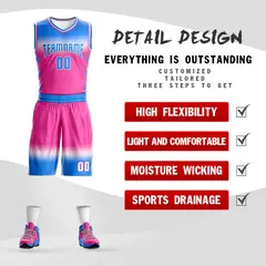 Powder Blue White Gradient Basketball Jersey 2