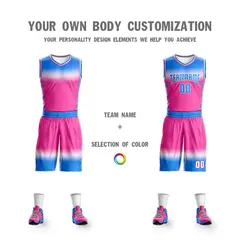 Powder Blue White Gradient Basketball Jersey 3