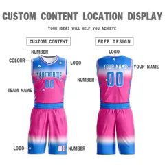 Powder Blue White Gradient Basketball Jersey 4