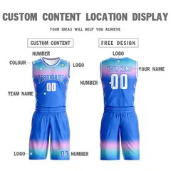 Powder Blue-White Gradient Fashion Sets Basketball Jersey 4