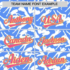 Powder Blue White Graffiti Pattern Baseball Jersey 3