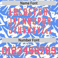 Powder Blue White Graffiti Pattern Baseball Jersey 4