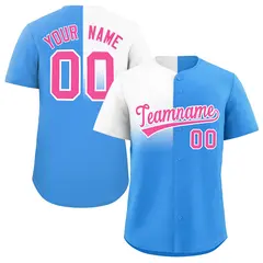 Powder Blue White Half Gradient Authentic Baseball Jersey 1