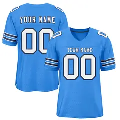 Powder Blue White-Navy Football Jersey 1