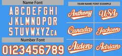 Powder Blue White-Orange Raglan Sleeves Baseball Jersey 3