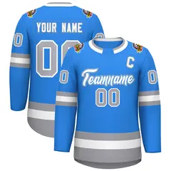 Powder Blue White Powder Blue-Gray Classic Hockey Jersey